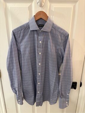 Tom Ford Light Blue Checked Dress Shirt